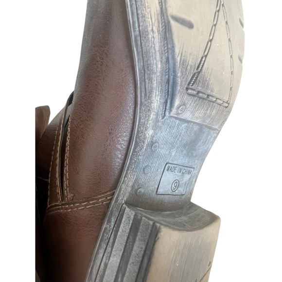 American Rag Acale Midcalf Brown Boots Women's 9M Straps & Buckles Pull On - Picture 15 of 15